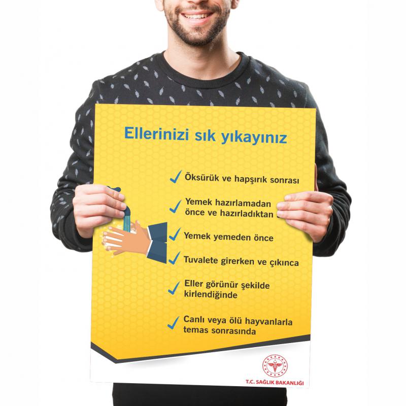 Covid-19 Ellerinizi Sık Yıkayınız Poster