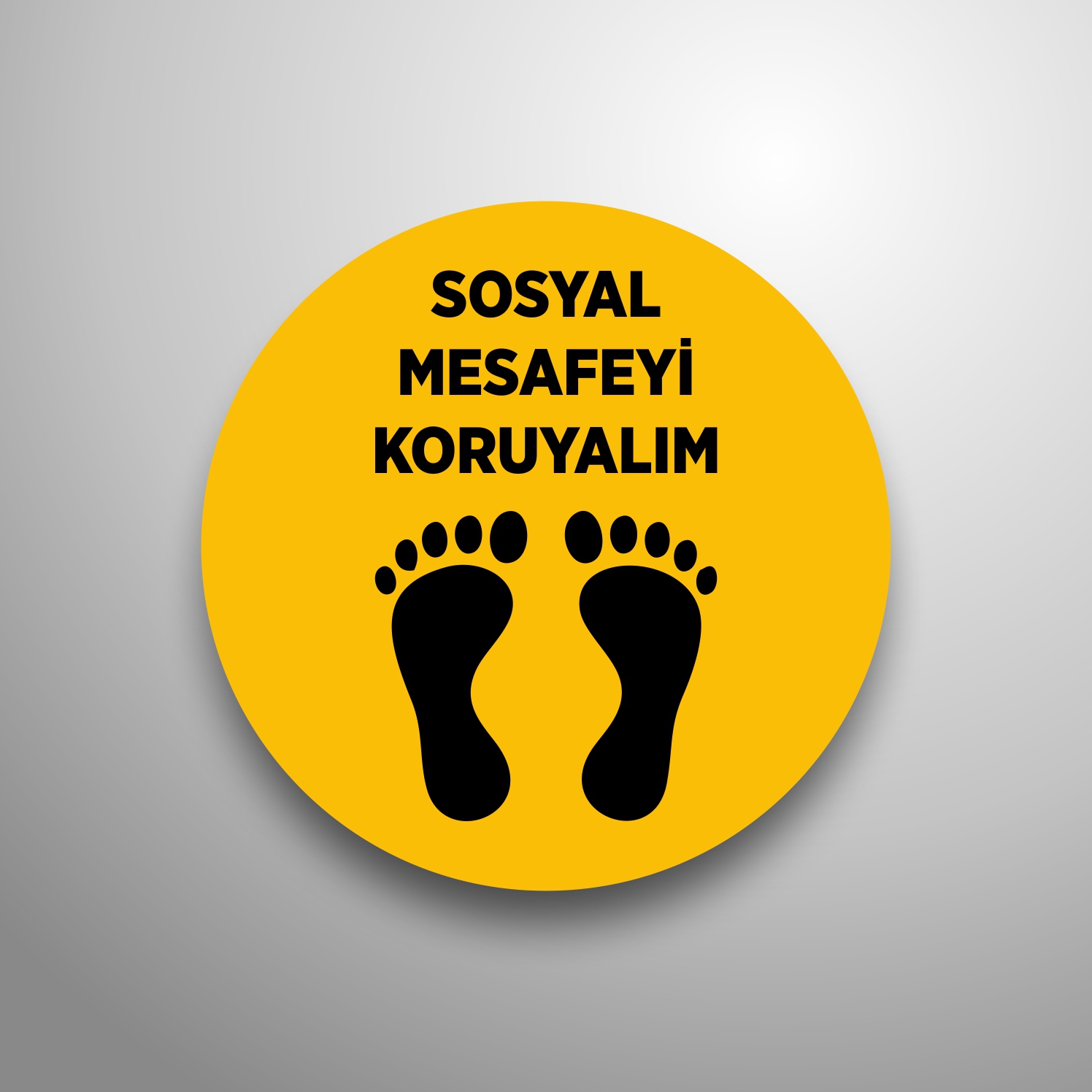 Sosyal Mesafe Yer Etiketi Yuvarlak