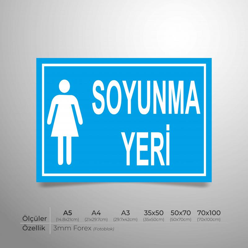 Soyunma Yeri Bayan Yönlendirme Levhası